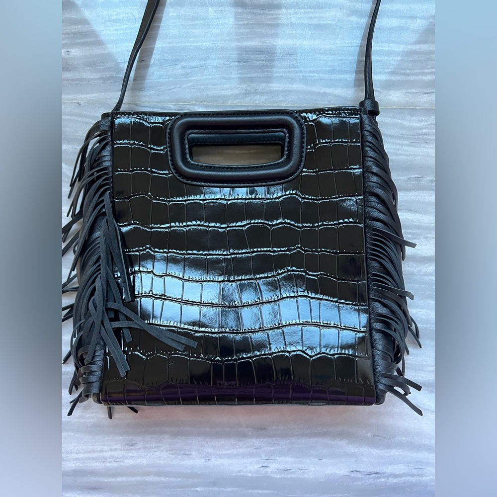 New with Tags Maje Fringed shoulder bag Black